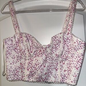 White Fox Boutique Pink Floral Tank Top